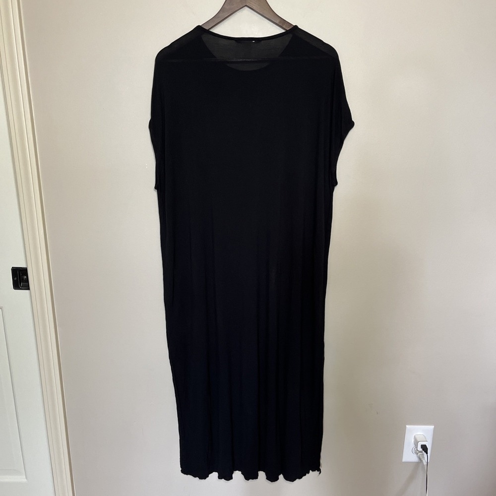 Aritzia Wilfred Free Black Maxi Dress Beach Cover Up Resortwear Viscose Small - Picture 6 of 7